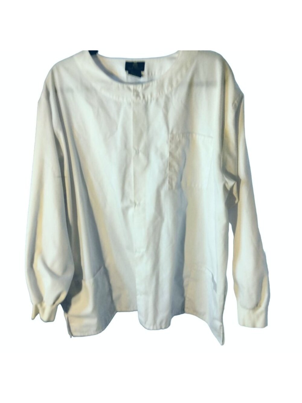 Natural Uniforms 3X Scrub Top Jacket Unisex White Polyester Cotton Blend